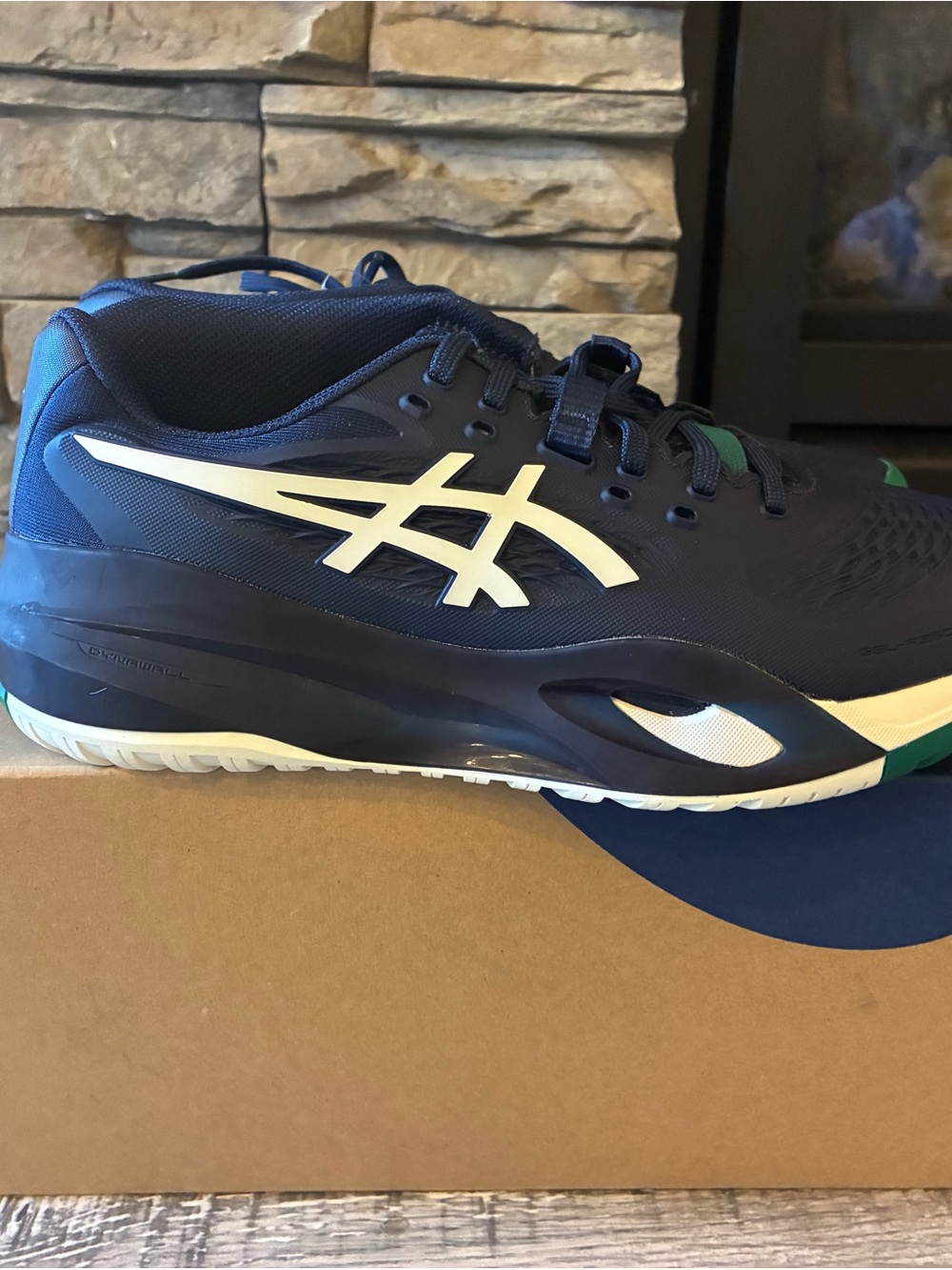 ASICS Midnight and Cream GEL-Resolution X Tennis Shoe (Men's)